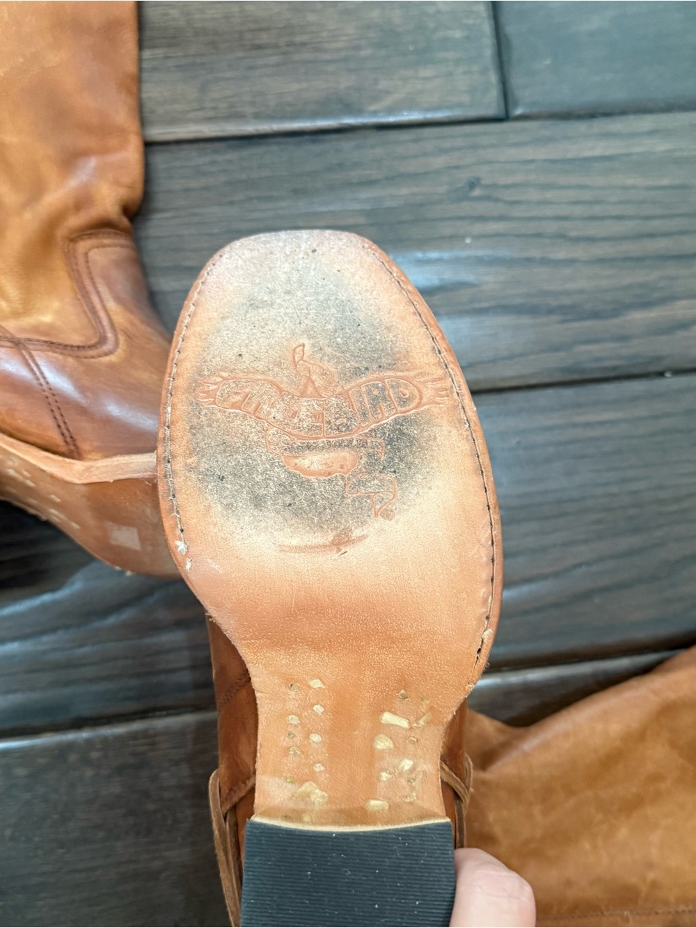 Freebird Dillion size 8 Tall Lace-Up Leather Boots in Cognac - Picture 3 of 4
